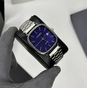 Casio Silver Blue Watch