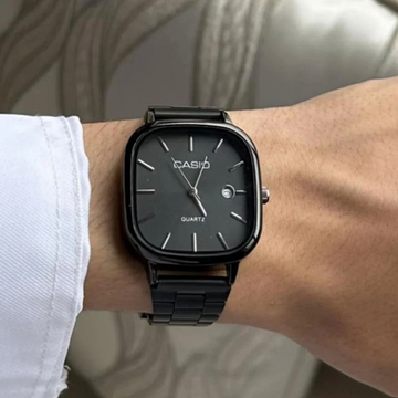 Casio Watch for Unisex Stainless Steel -Black